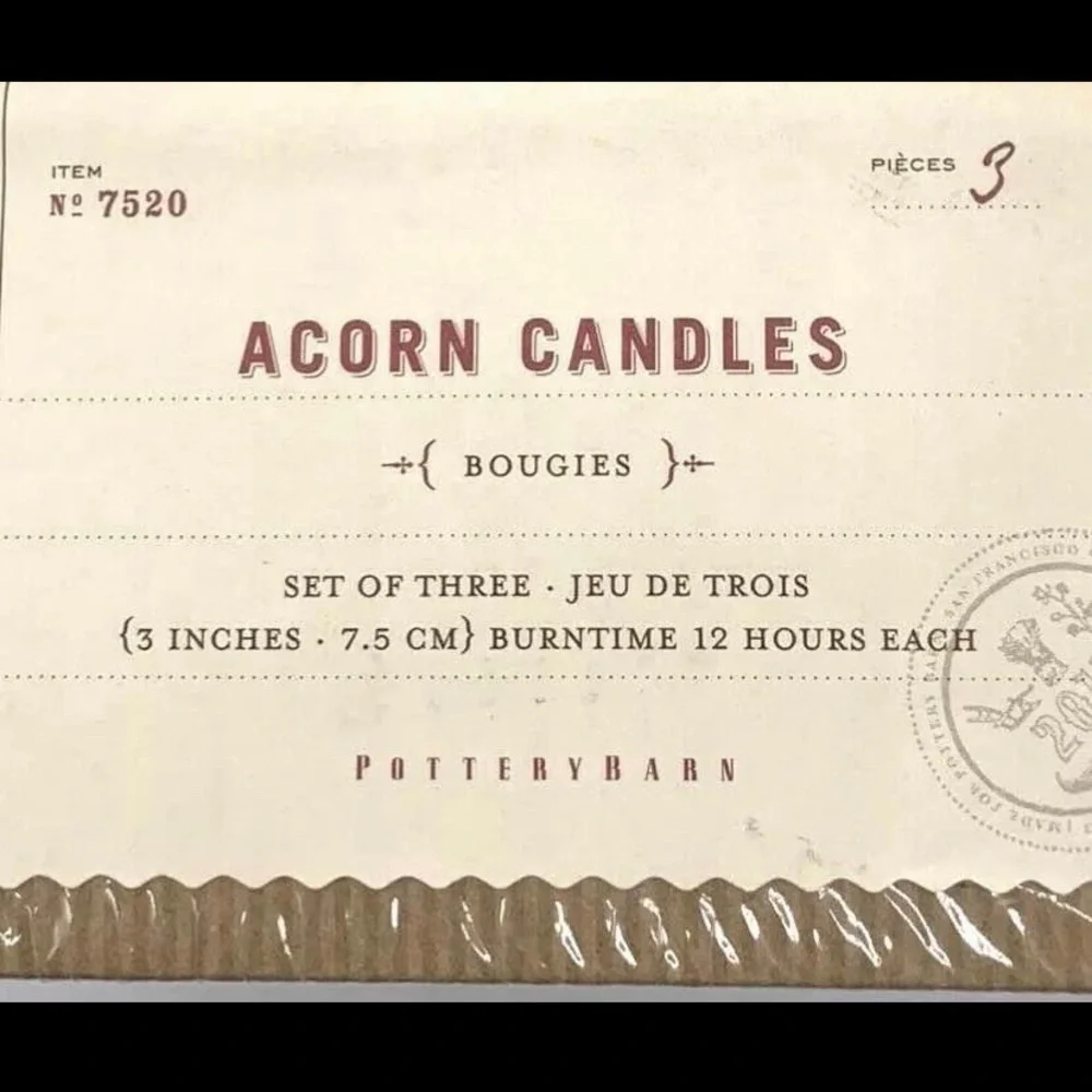 Pottery Barn acorn candles